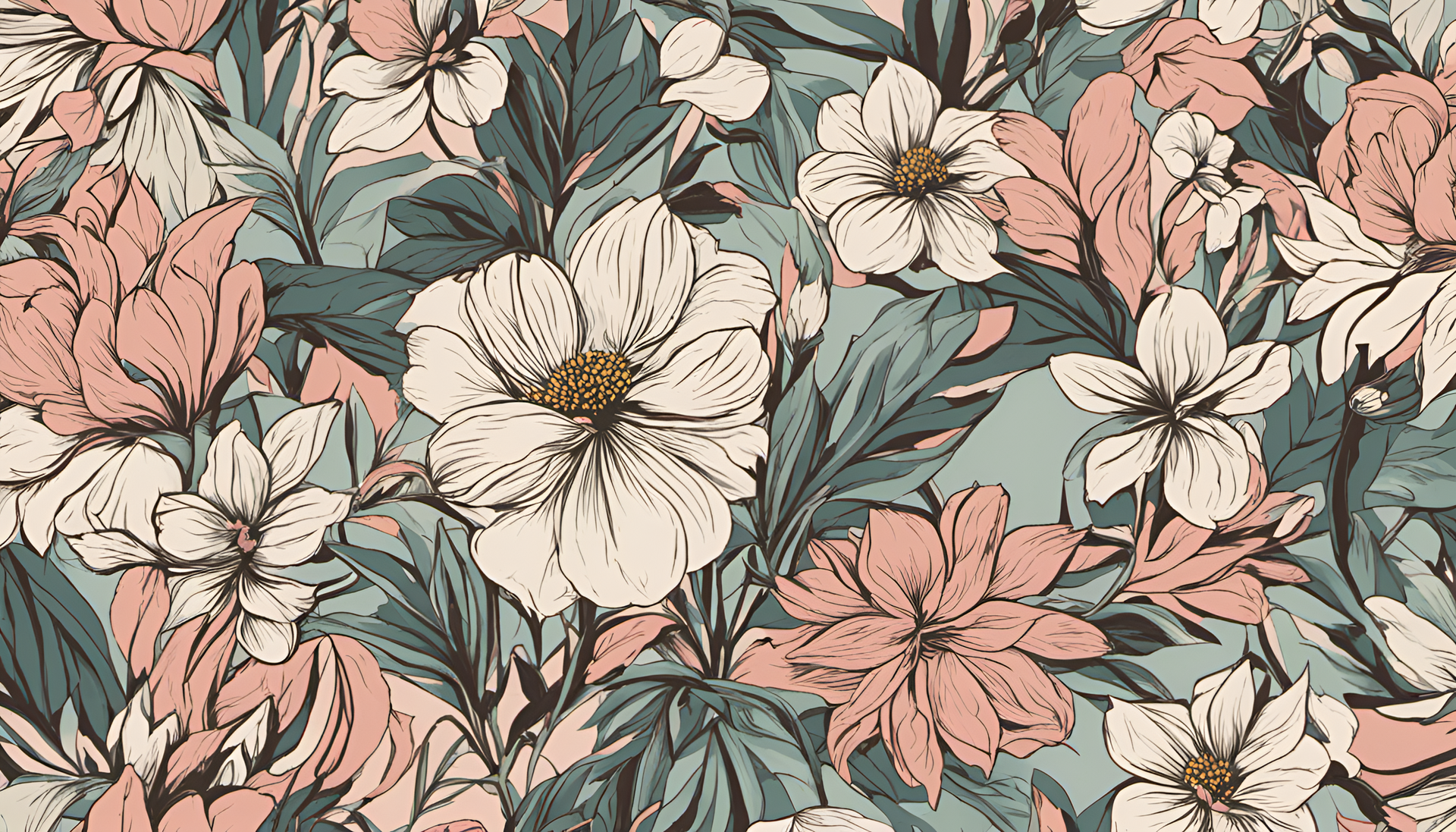 Colorful floral pattern on a desktop background.