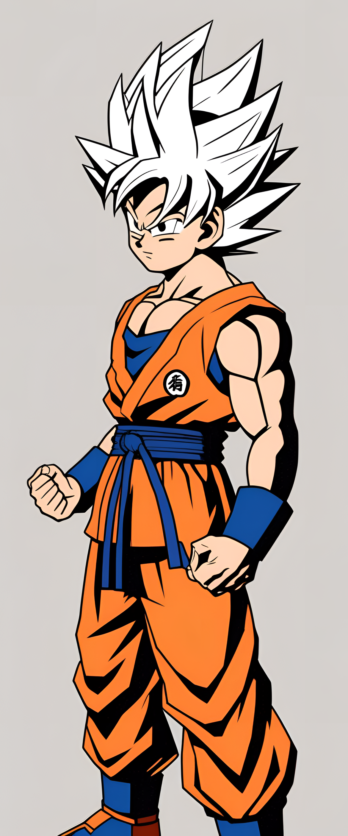 Minimalist portrait of Goku with studio lighting.