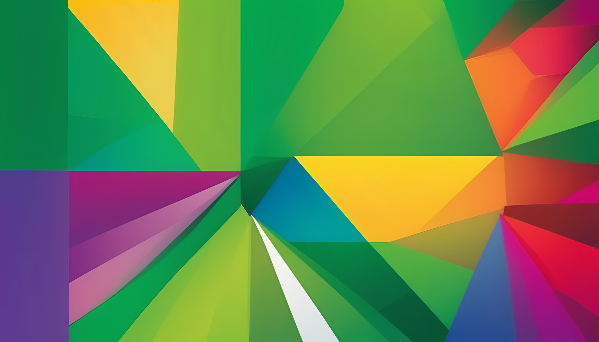 Triadic green color palette on a vibrant desktop wallpaper.