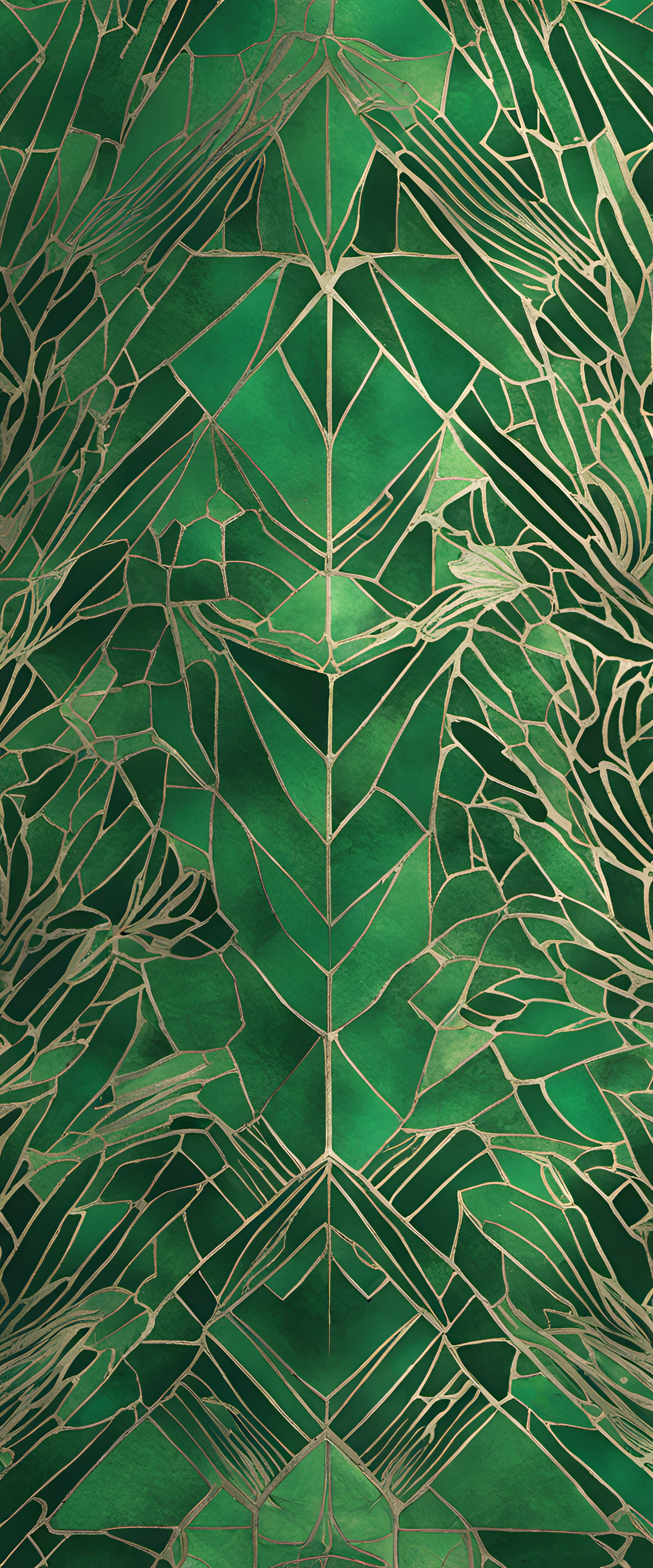 Phantasmal iridescent green abstract design.