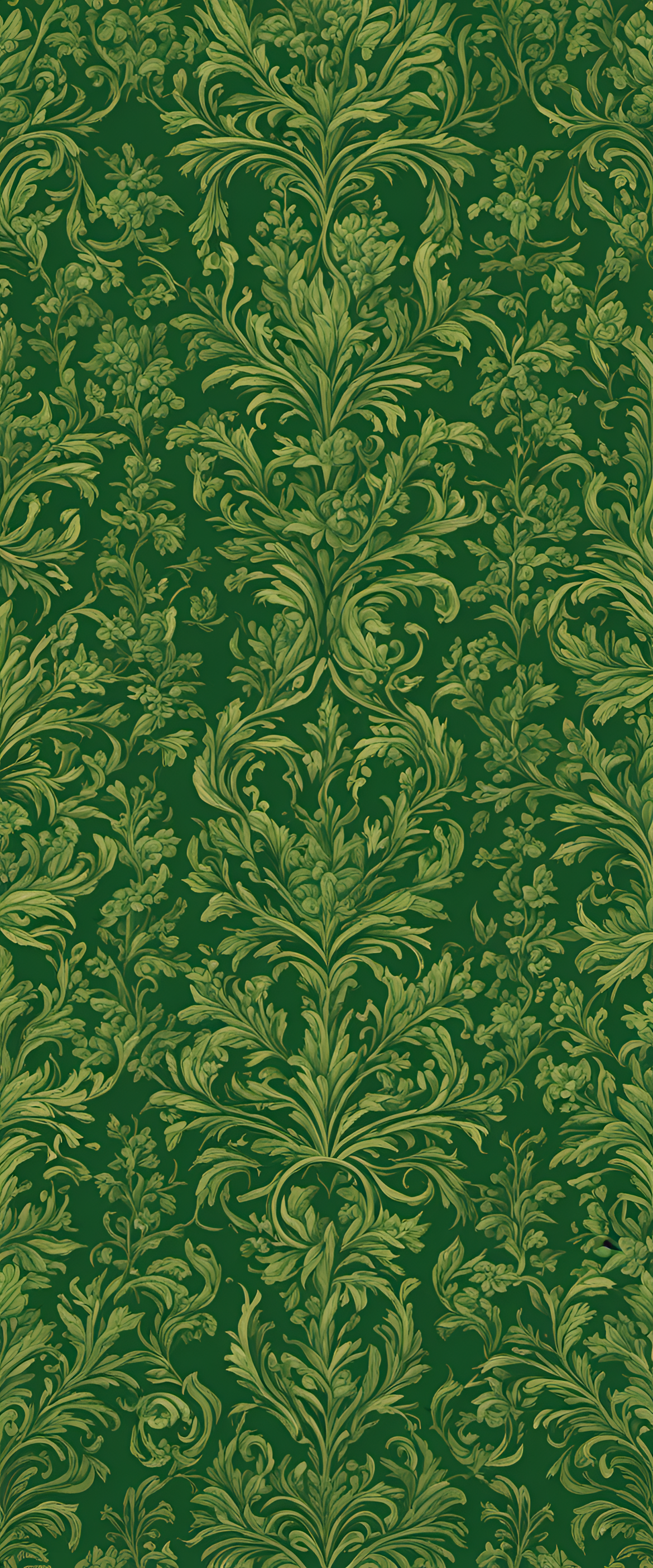 Vibrant and intricate green wallpaper with ultradetailed patterns.