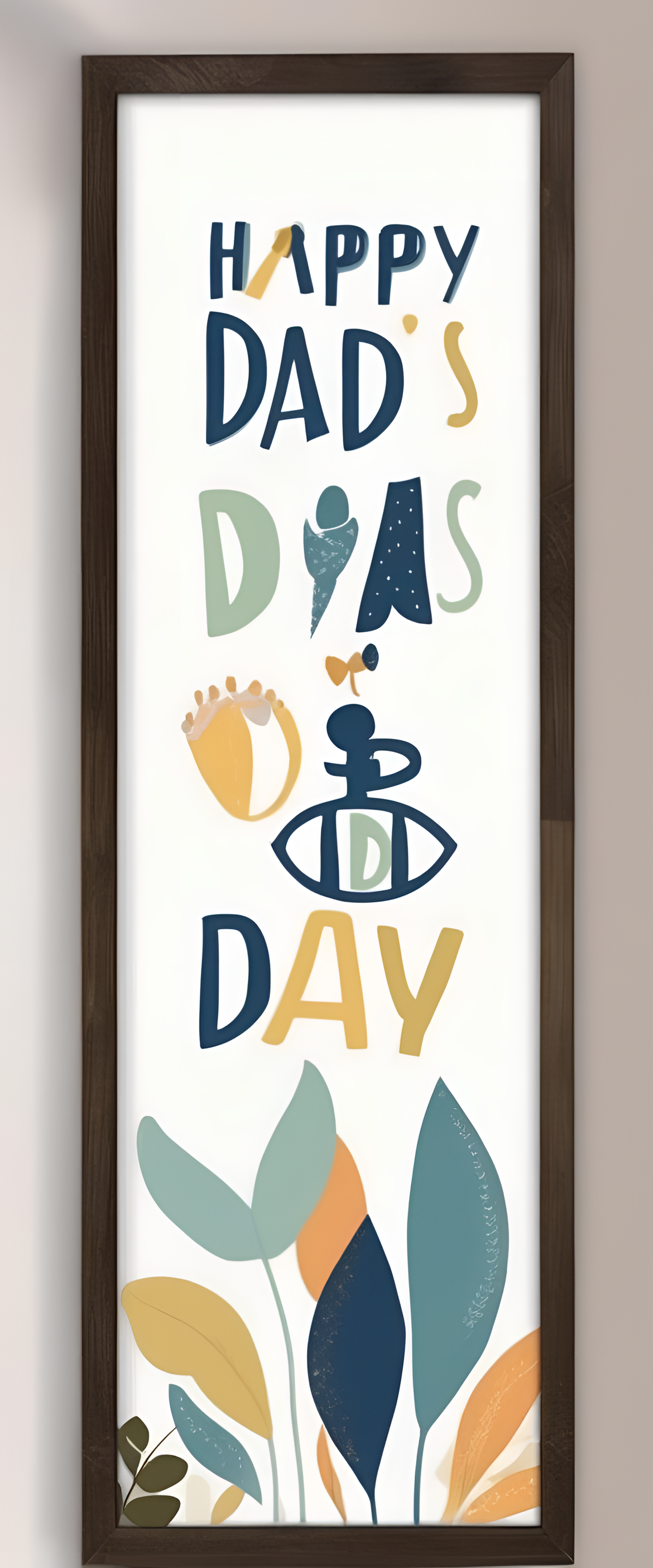 Cheerful illustration celebrating Father's Day with colorful nursery wall art design.