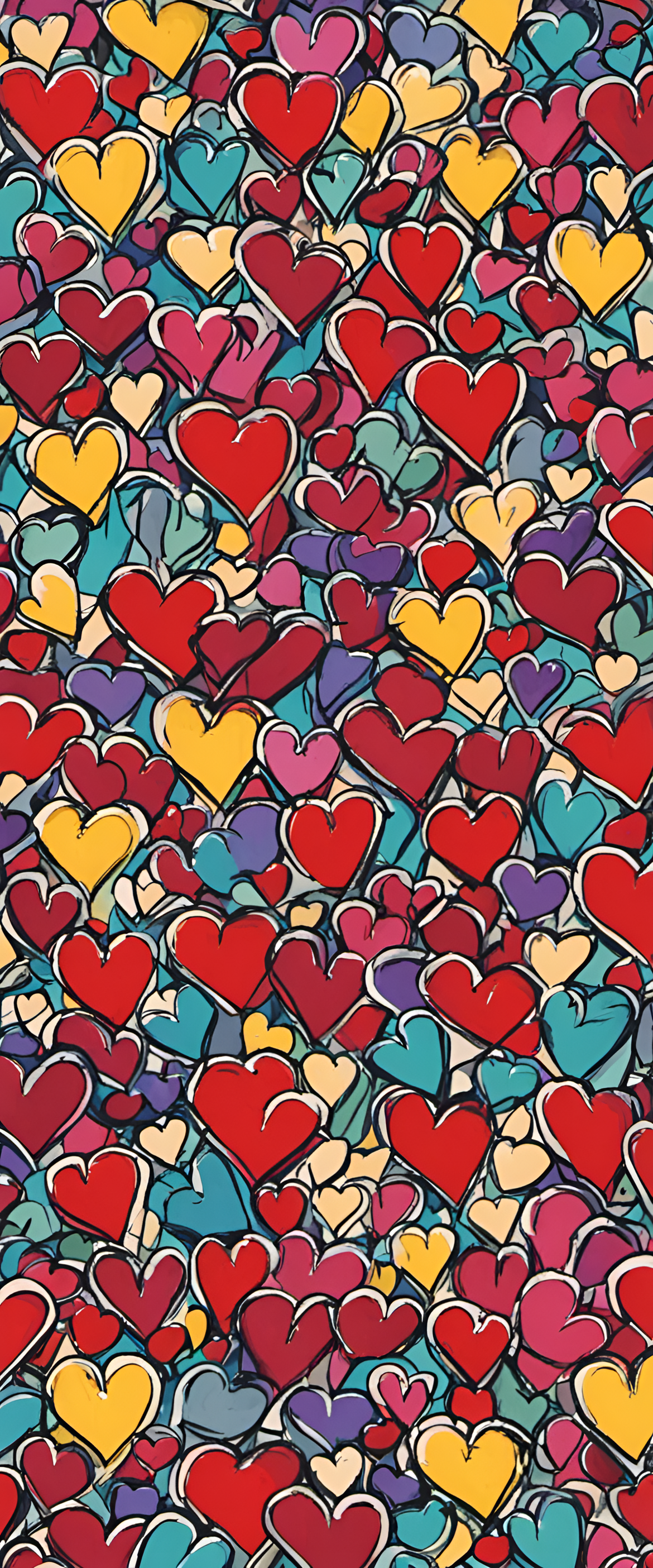 Colorful heart-shaped illustration with a happy, playful expression.