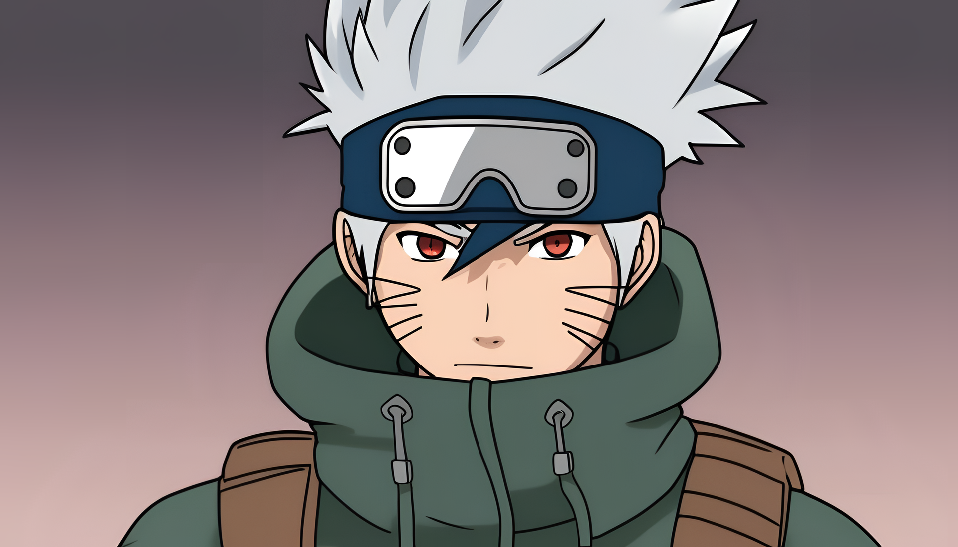 Kakashi, a character with a Ghibli-inspired design, in a vibrant HD desktop wallpaper.