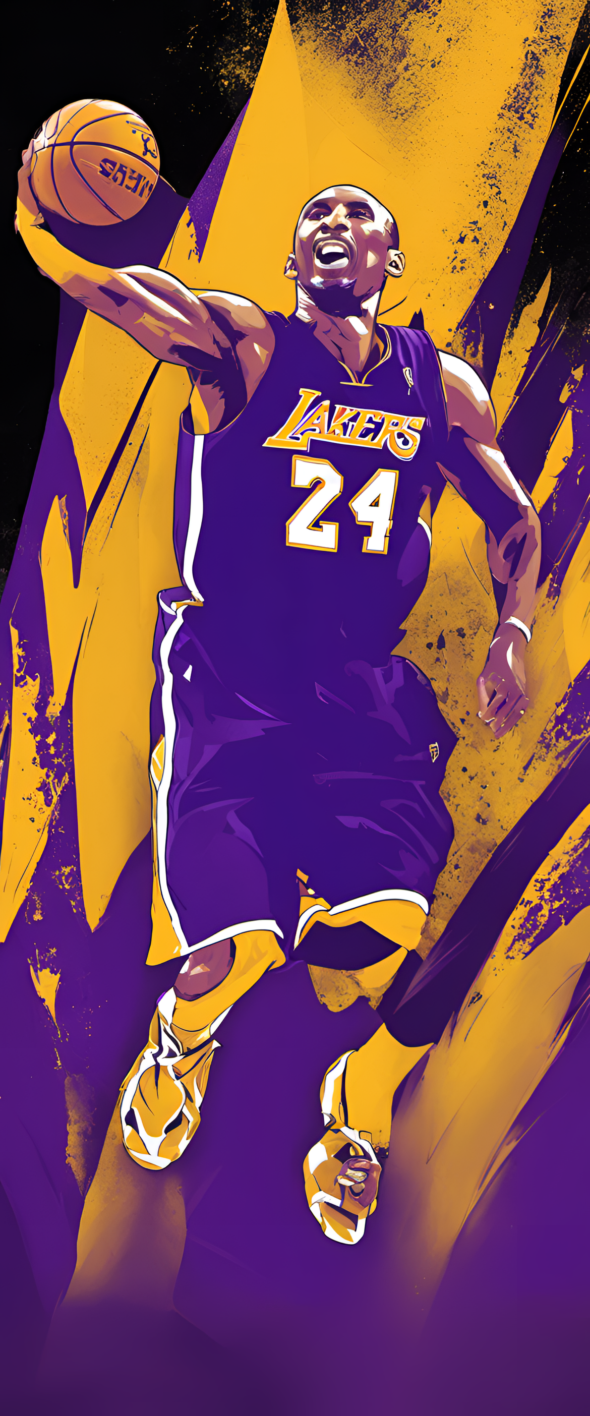 Kobe Bryant in a dynamic basketball pose, honoring his legacy.