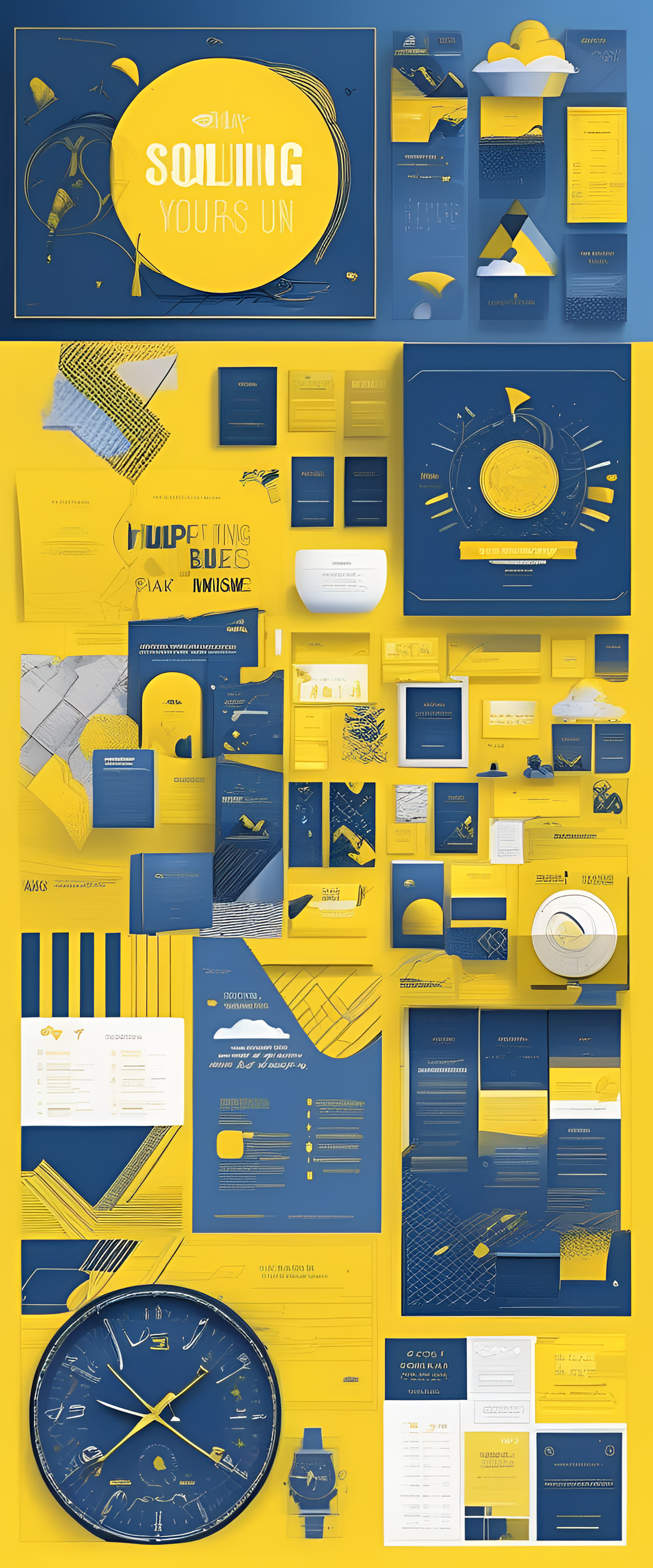 Vibrant blue and yellow motivational wallpaper