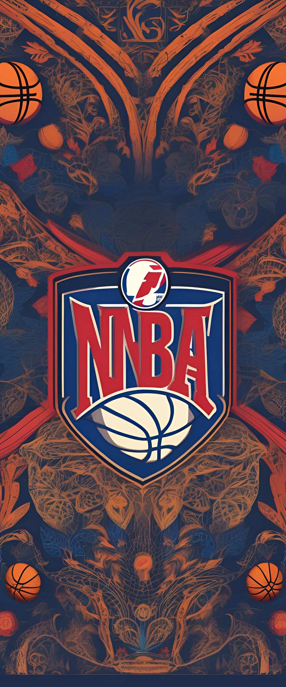 Vibrant NBA wallpaper featuring intricate designs.