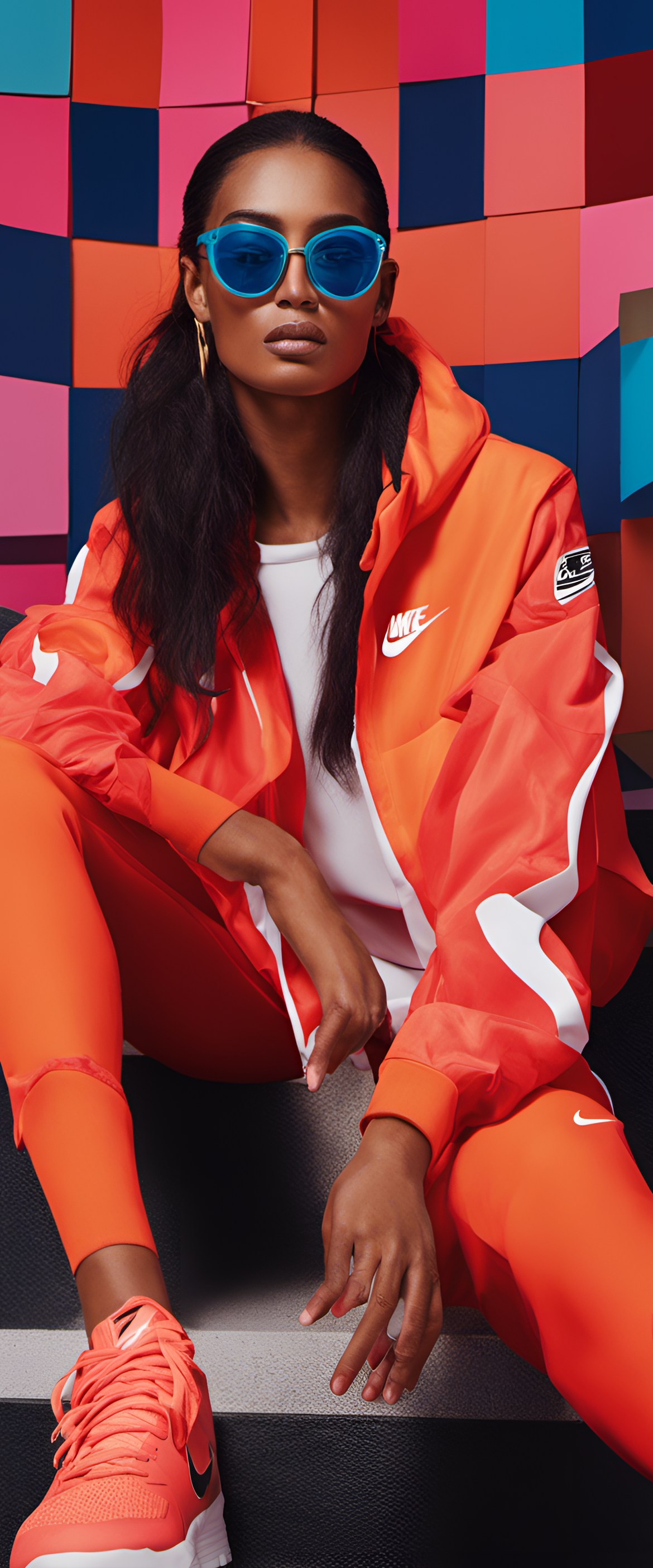 A vibrant, high-fashion Nike wallpaper showcasing bold design and style.