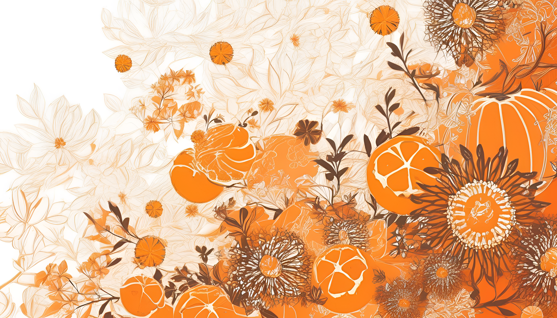 Abstract orange patterned digital art.