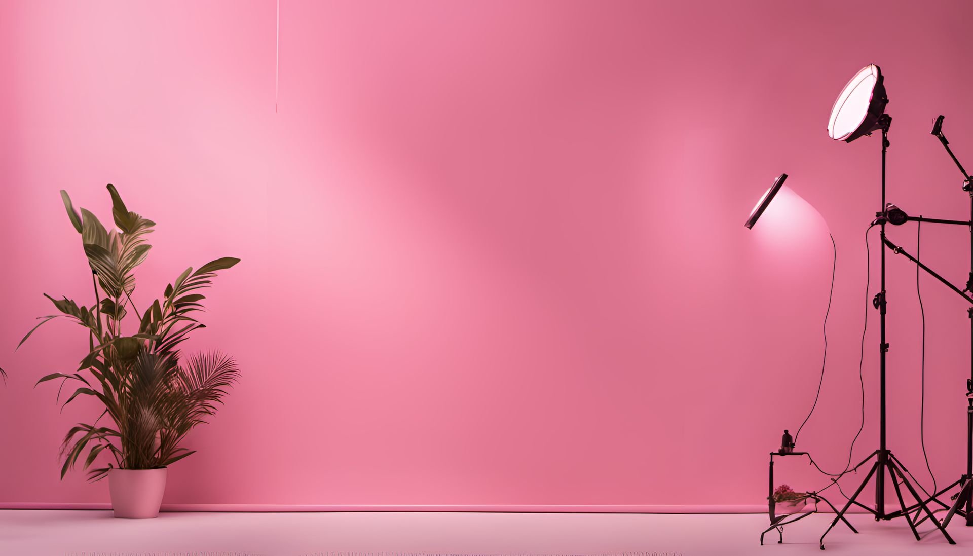 Vibrant pink aesthetic artwork with studio lighting