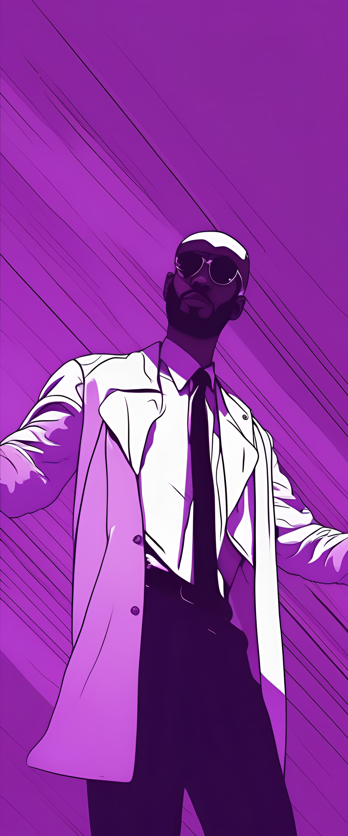 Purple rotoscope wallpaper: vibrant, abstract background with an animated design.