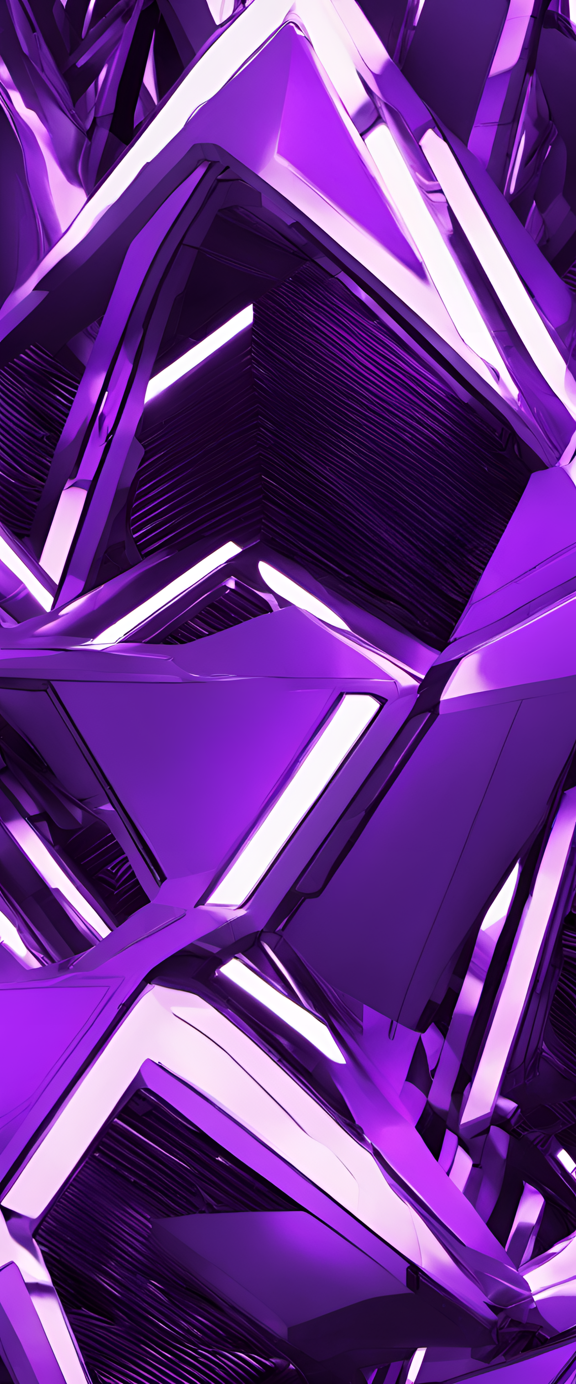 Futuristic purple profile picture with vibrant colors and abstract patterns.