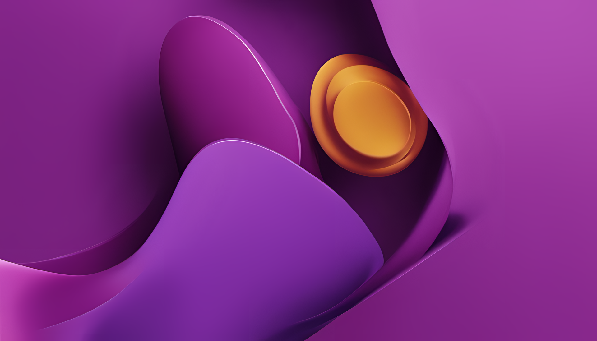 Abstract purple artwork on colorful background.