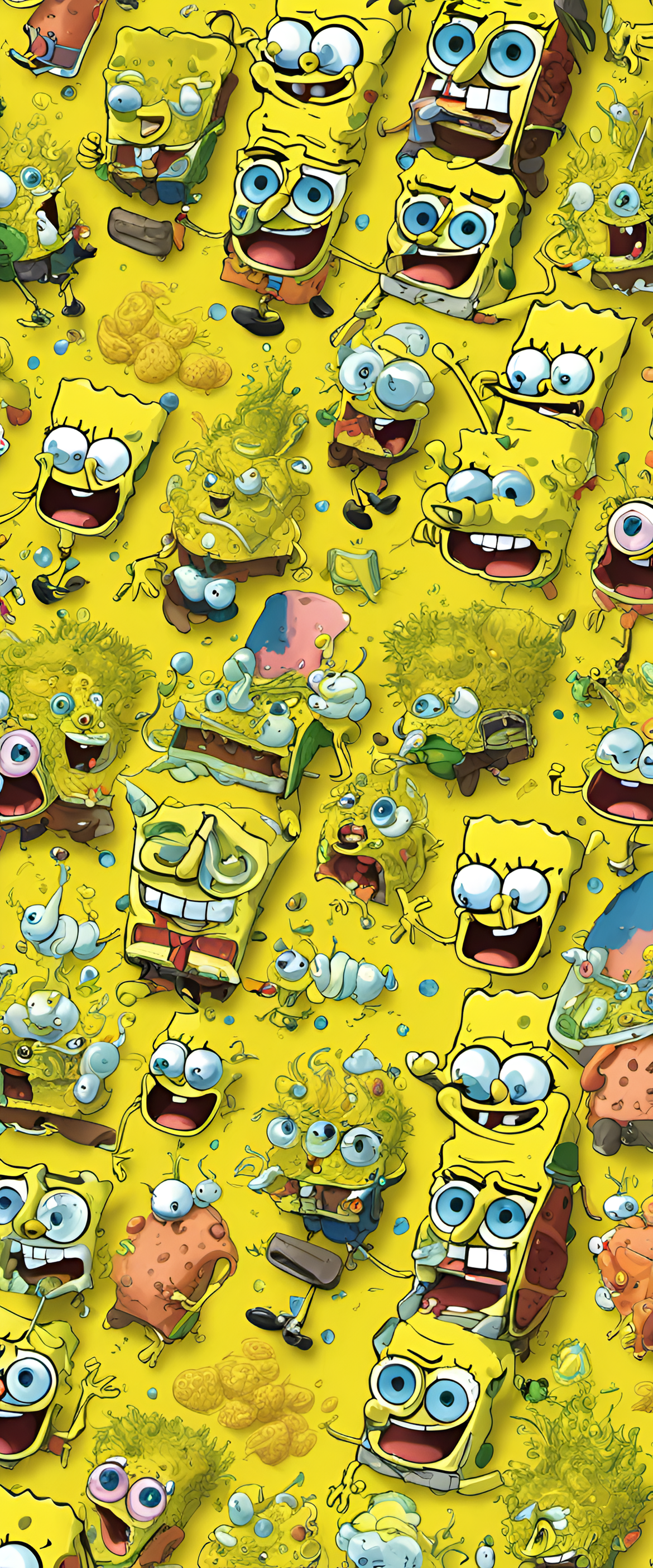 SpongeBob SquarePants ultradetailed phone wallpaper.