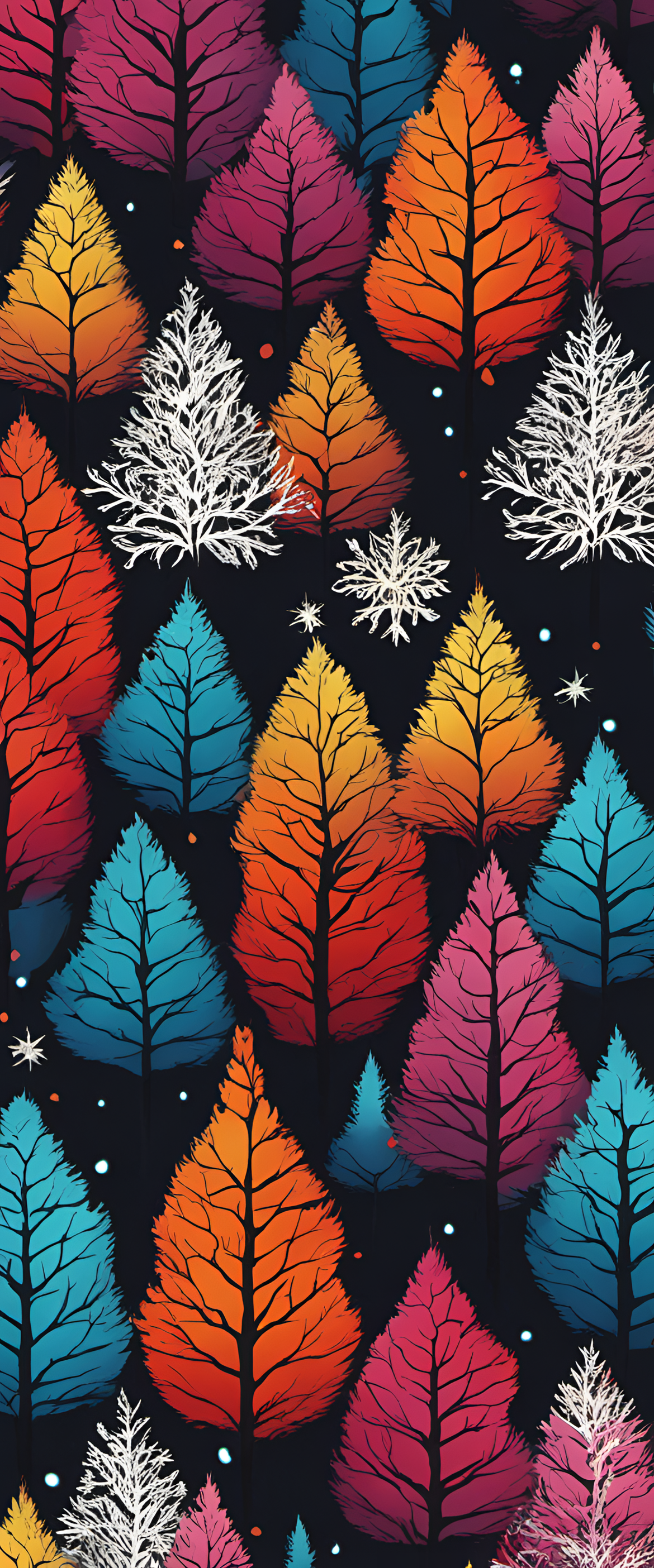 Winter-themed triadic colors wallpaper.