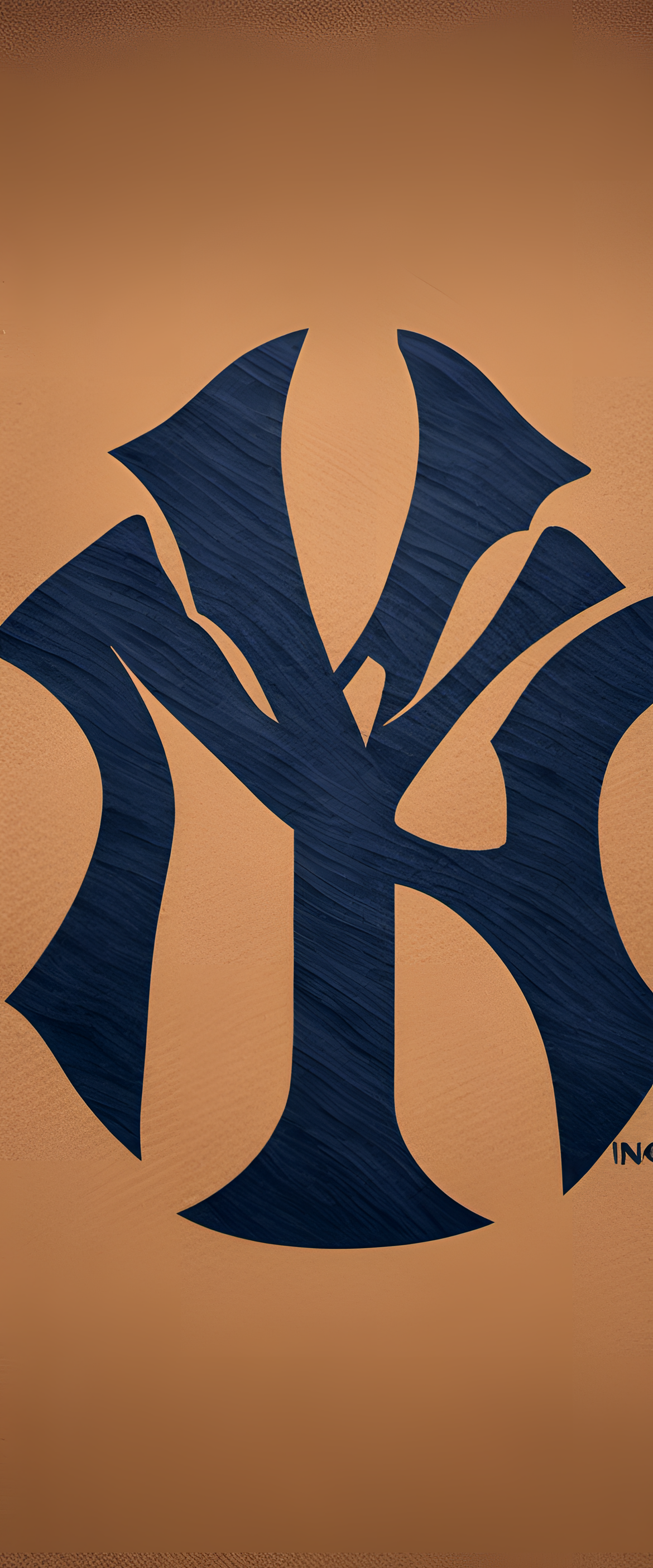 Yankees baseball team logo with a stylized NY symbol in blue and white.