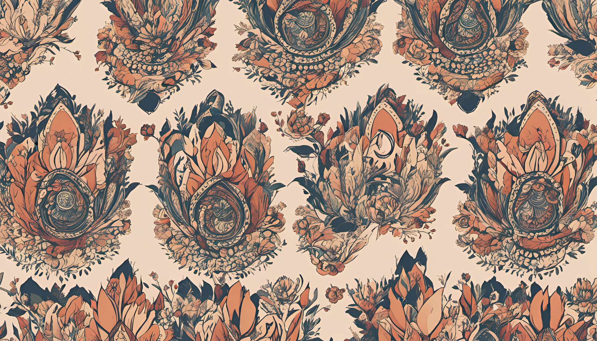 Boho-inspired nature wallpaper with colorful floral patterns.