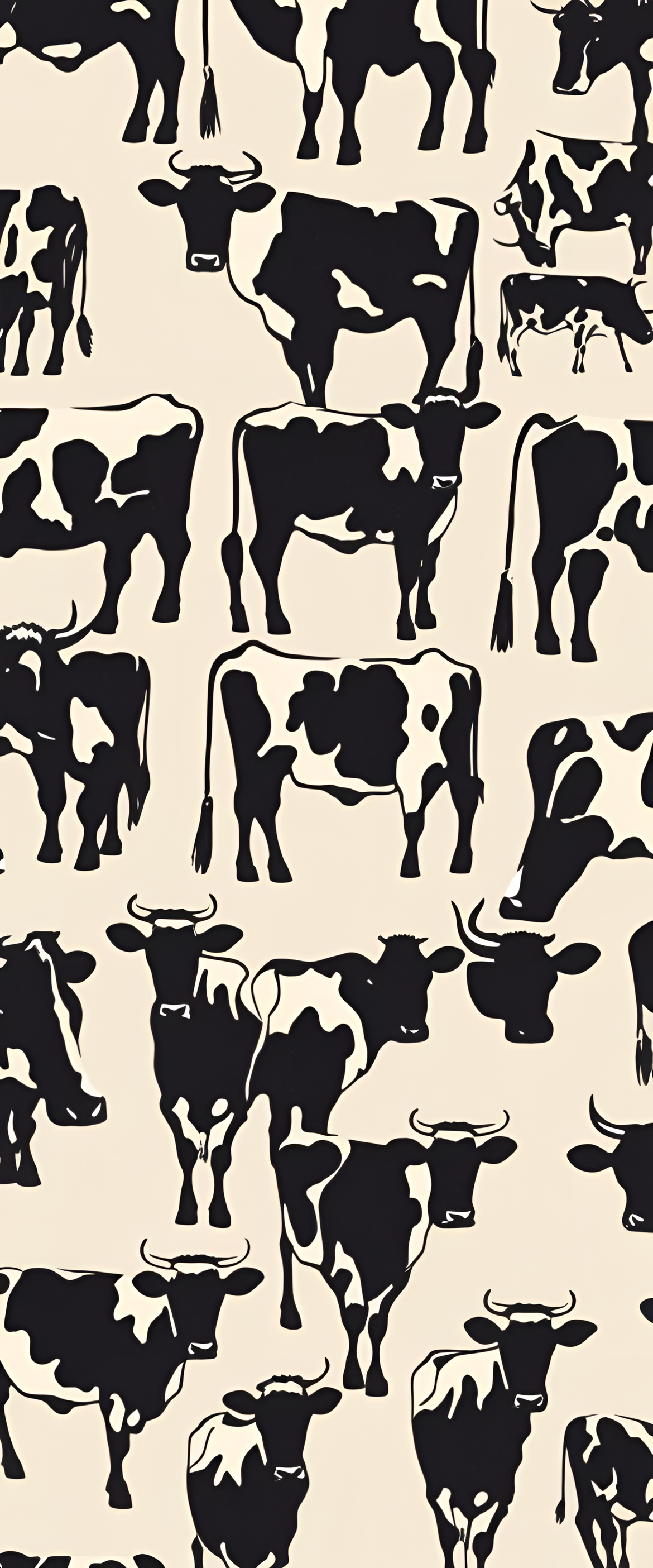 Cow print wallpaper design in studio lighting.