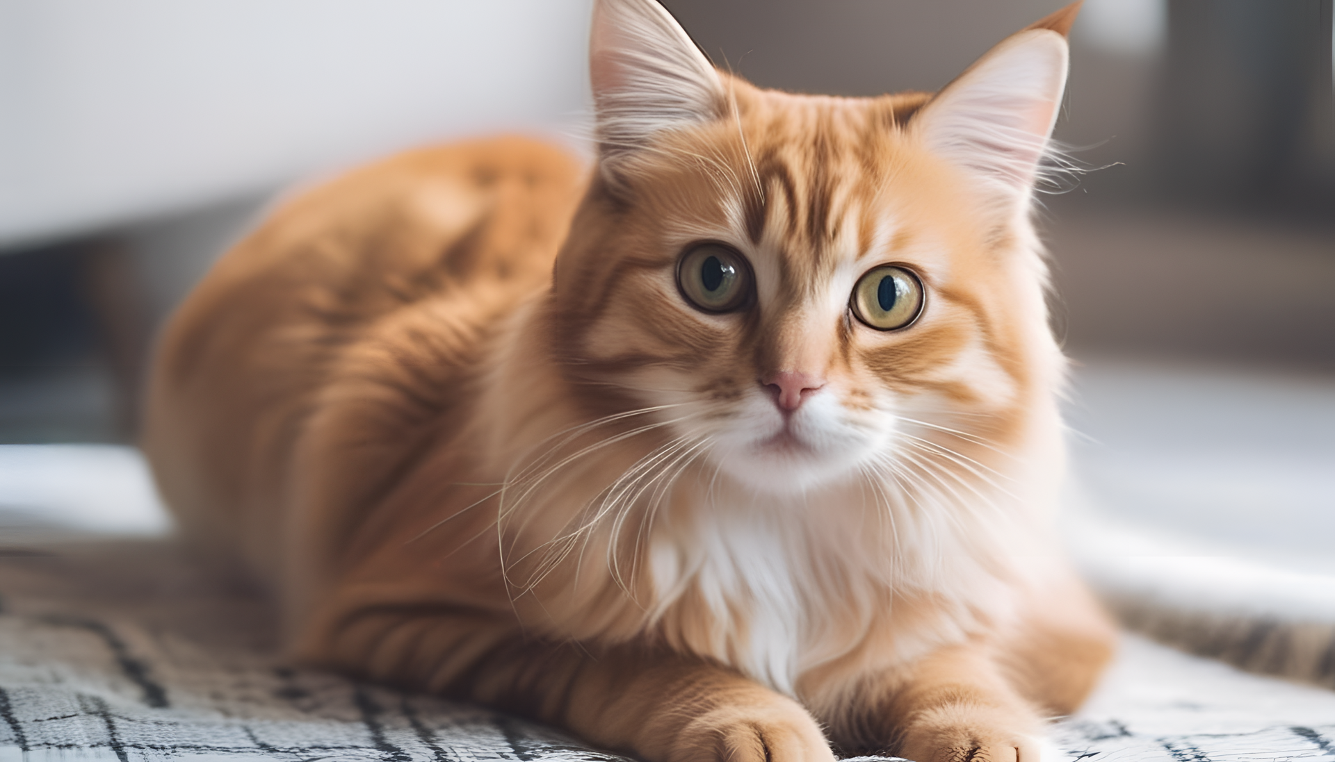 Adorable cat posing in colorful background.