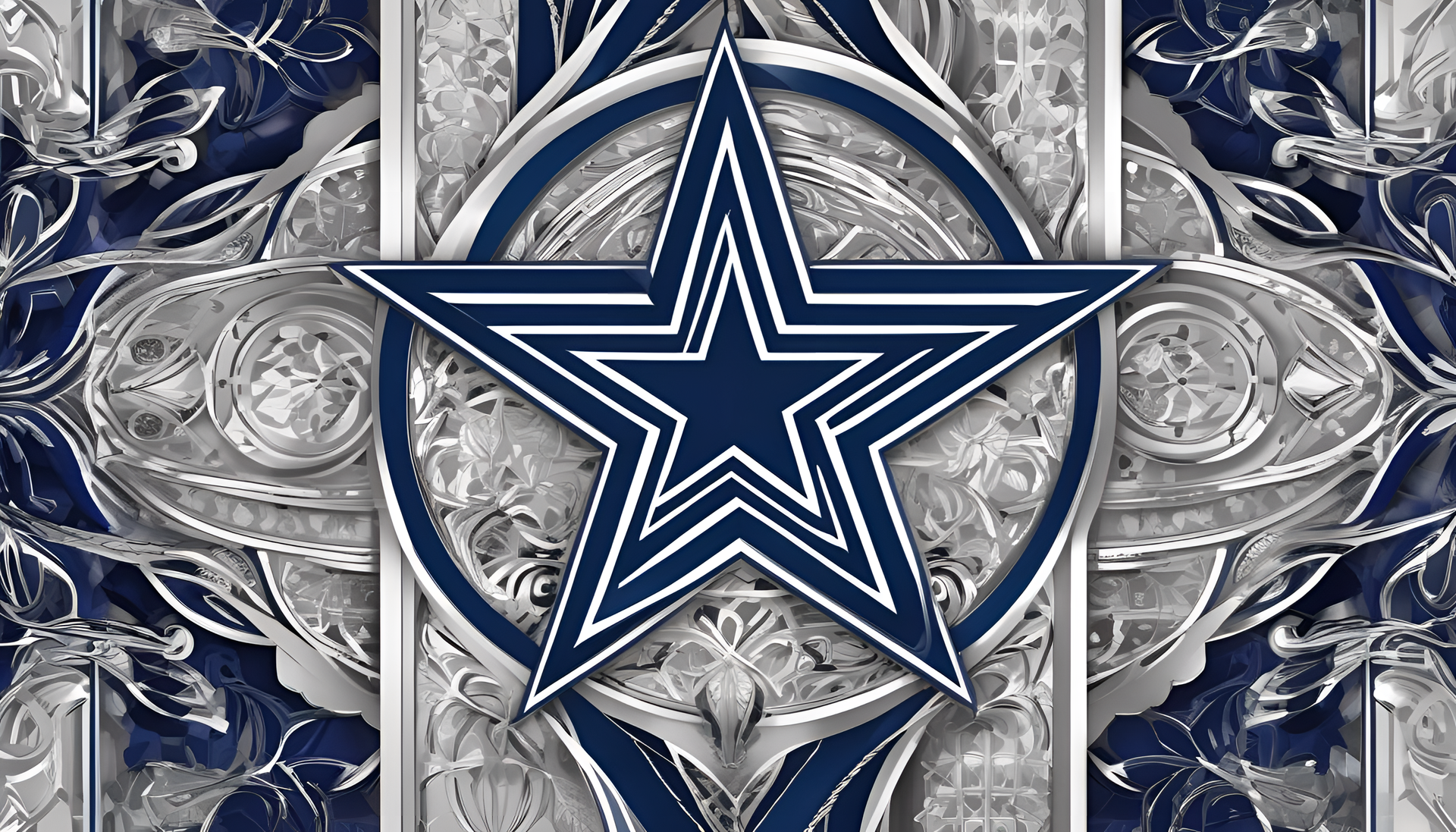 Dallas Cowboys Logo on Intricate HD Desktop Wallpaper.