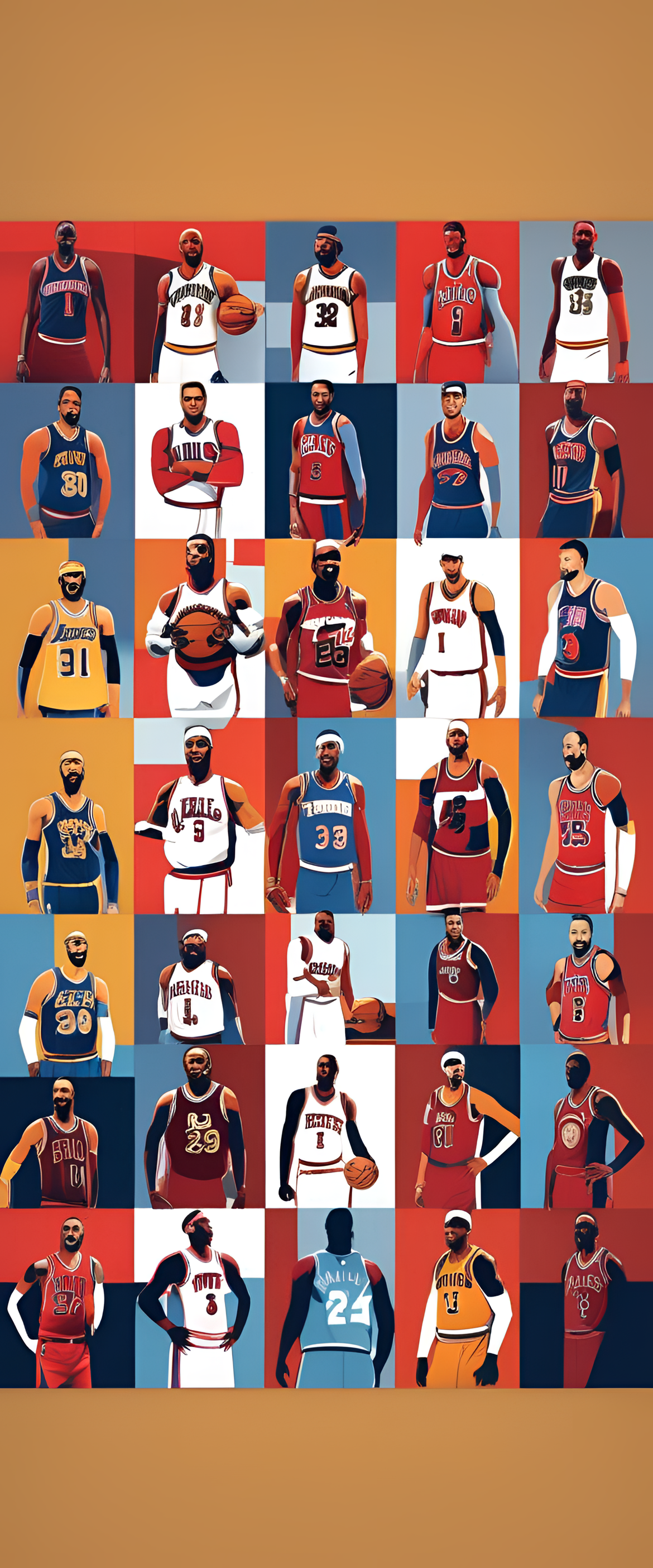 Minimalist pop art NBA wallpaper.