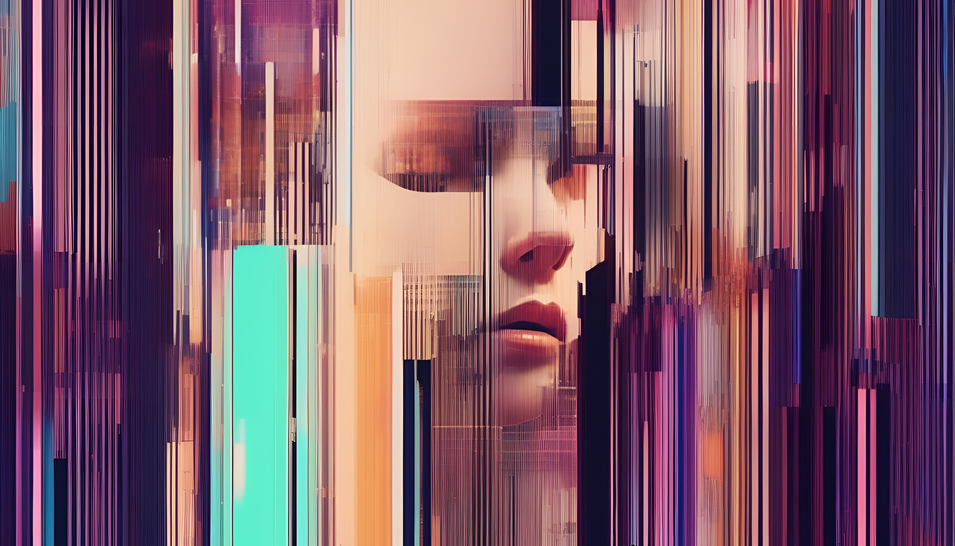 Colorful abstract glitch art wallpaper.