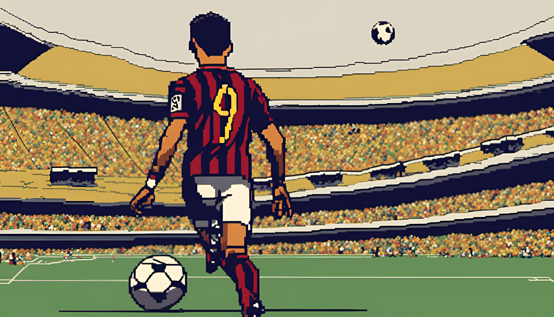 Cristiano Ronaldo in an 8-bit style wallpaper.