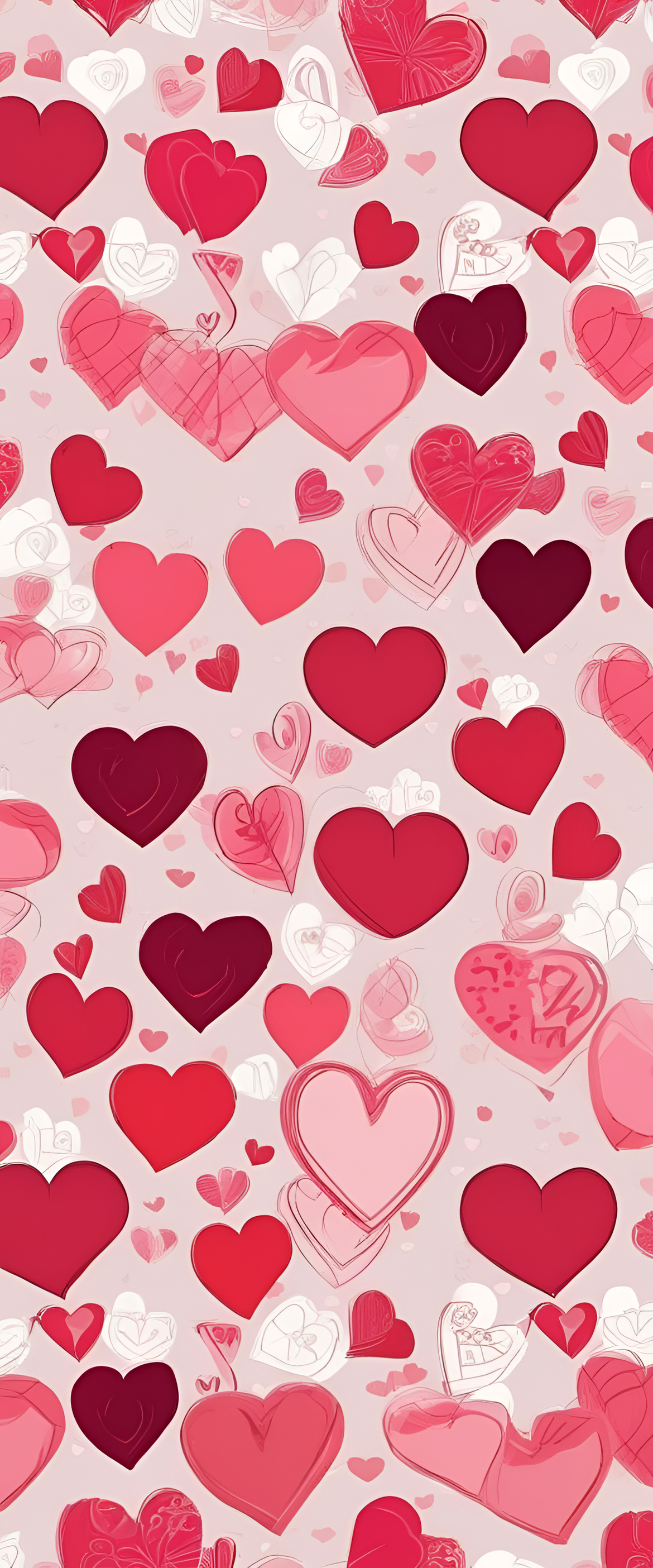 Valentine's Day-themed wallpaper with vibrant colors and heart patterns.