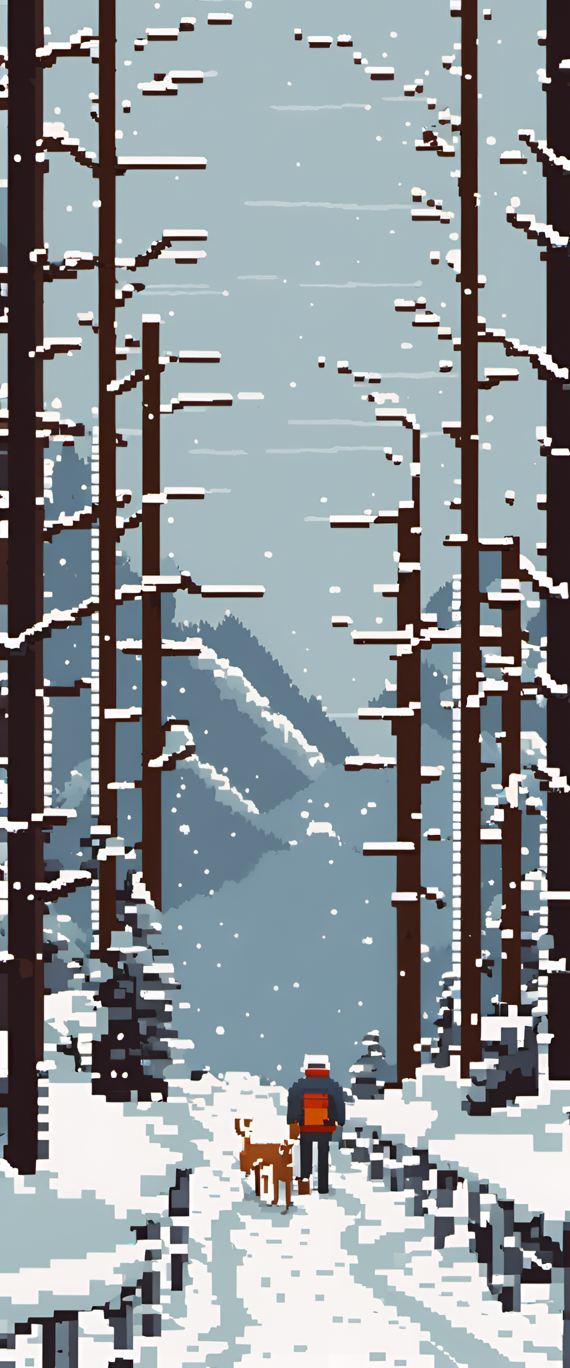 Winter Wonderland in Pixelated Glory.