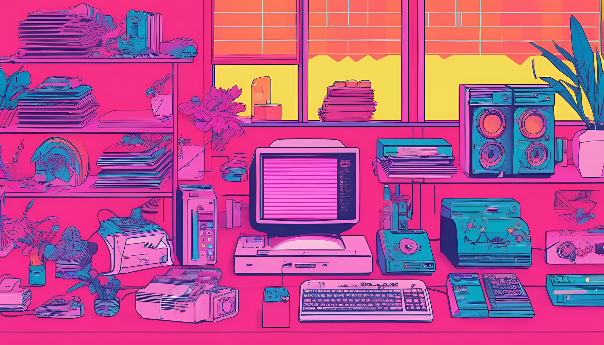 Y2K-inspired risograph wallpaper in high definition