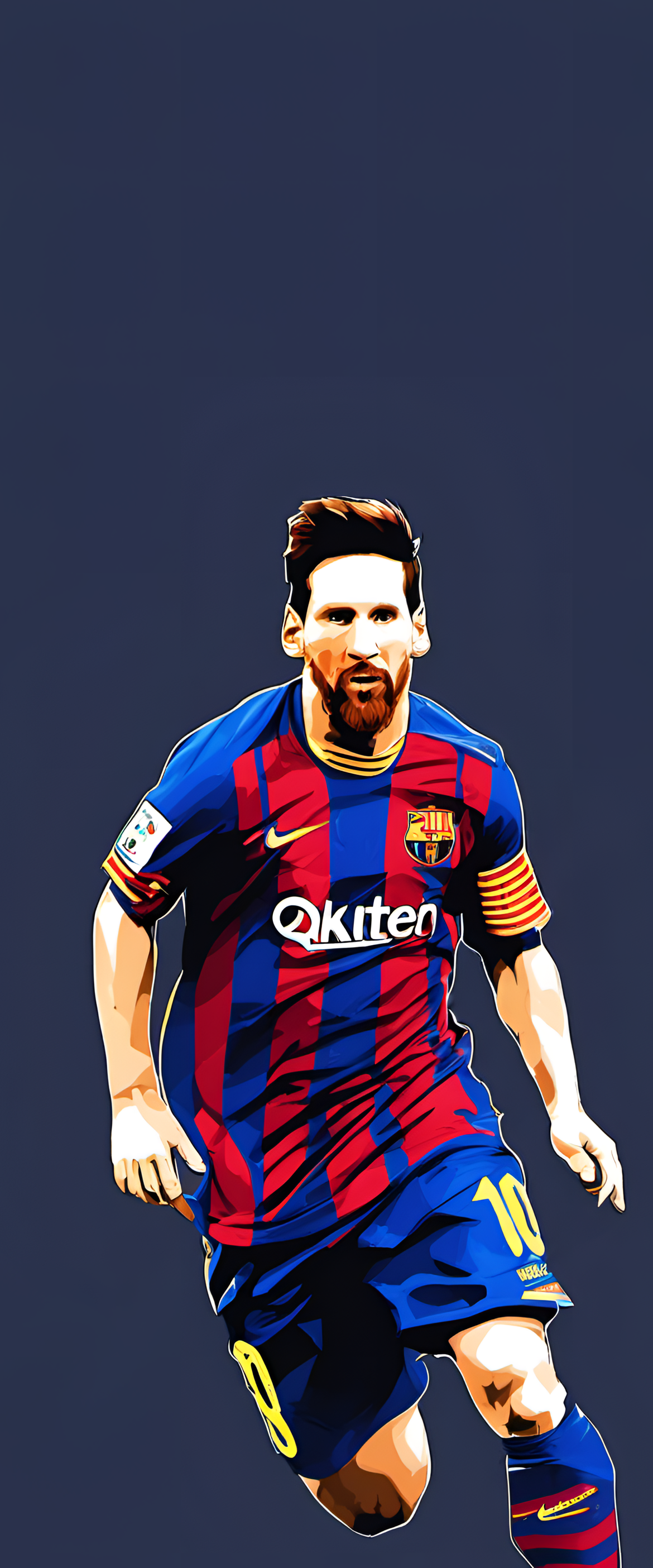 Messi wallpaper showcasing intense focus and skill in action.